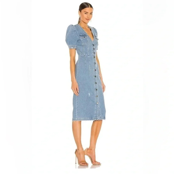 Retrofête Annie Dress Laguna Denim Distressed Dress Size XS - Picture 2 of 6